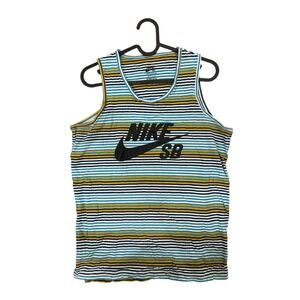 Nike SB Striped Tank Top Boys XL Blue Yellow Sleeveless Excellent Skate Shirt